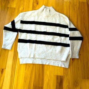 LINE & DOT oatmeal varsity cowl neck, size M